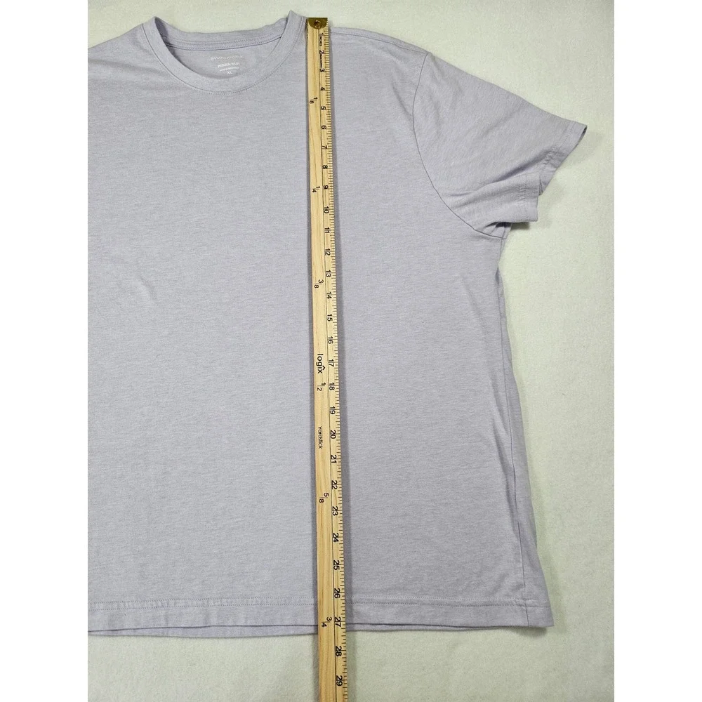 Banana Republic Mens Premium Wash T-Shirt XL Light Purple Lavender Crewneck Tee - Picture 4 of 6